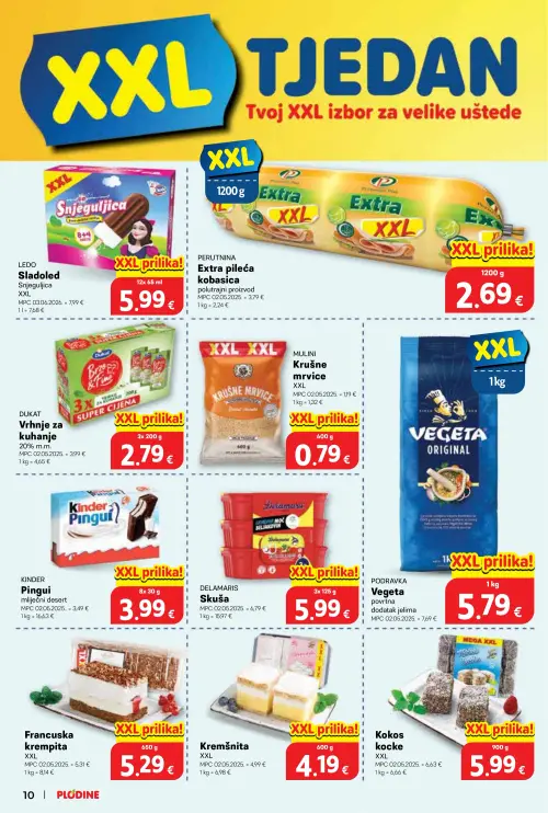 Plodine katalog — stranica 10: LEDO Sladoled Snjeguljica XXL (vrijedi 24. 06. 2026.–30. 06. 2026.)