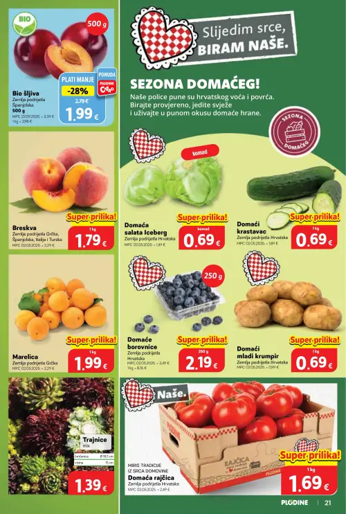 Plodine katalog — stranica 21: Bio šljiva (vrijedi 24. 06. 2026.–30. 06. 2026.)