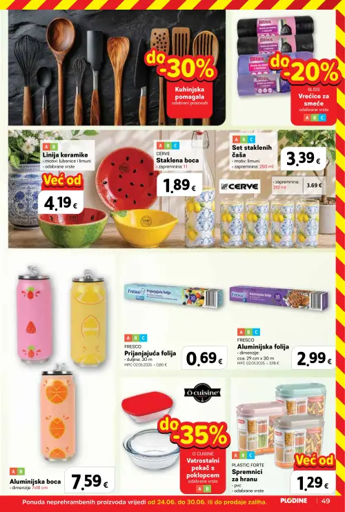 Plodine katalog — stranica 49: FRESCO Aluminijska folija, FRESCO Prijanjajuća folija (vrijedi 24. 06. 2026.–30. 06. 2026.)