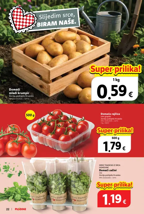 Plodine katalog — stranica 22: Domaća rajčica mini grapolo, Domaći začini mix (vrijedi 08. 07. 2026.–14. 07. 2026.)