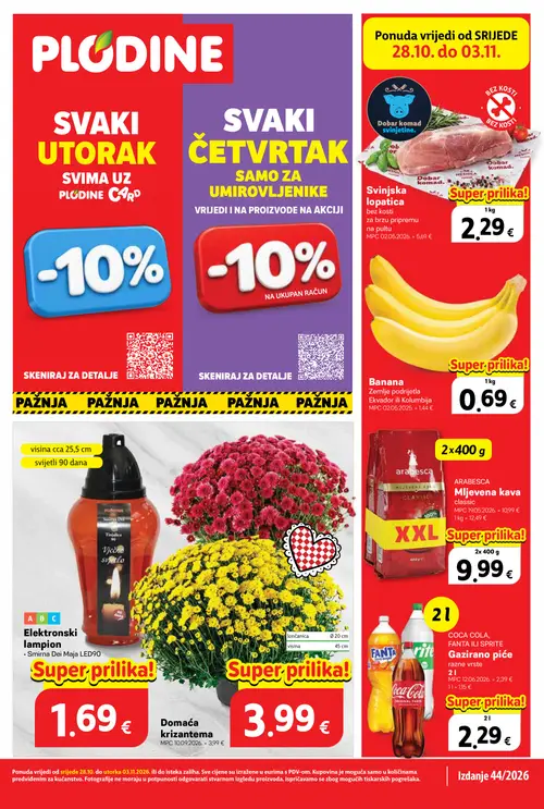 Plodine katalog — stranica 1 (vrijedi 28.10.–03.11.2026.)