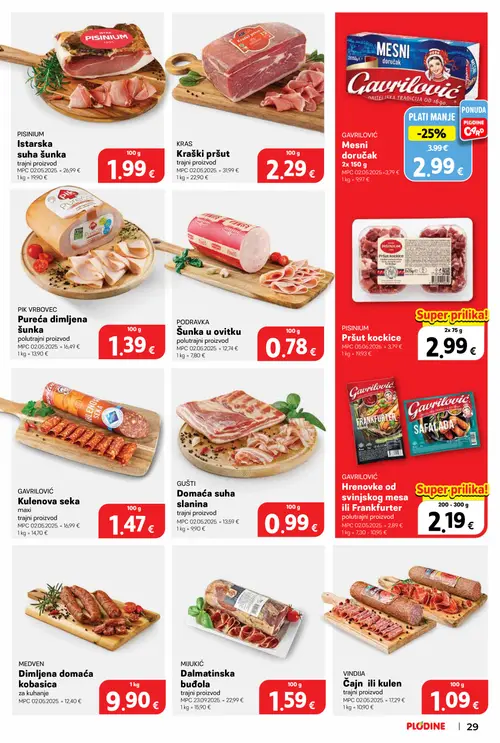 Plodine katalog — stranica 29: GAVRILOVIĆ Mesni doručak (vrijedi 22. 07. 2026.–28. 07. 2026.)