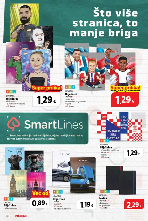 Plodine katalog — stranica 10: LIPA MILL Bilježnica, LIPA MILL Bilježnica, MAR MAR Bilježnica, LIPA MILL Bilježnice (vrijedi 13. 08. 2026.–23. 09. 2026.)