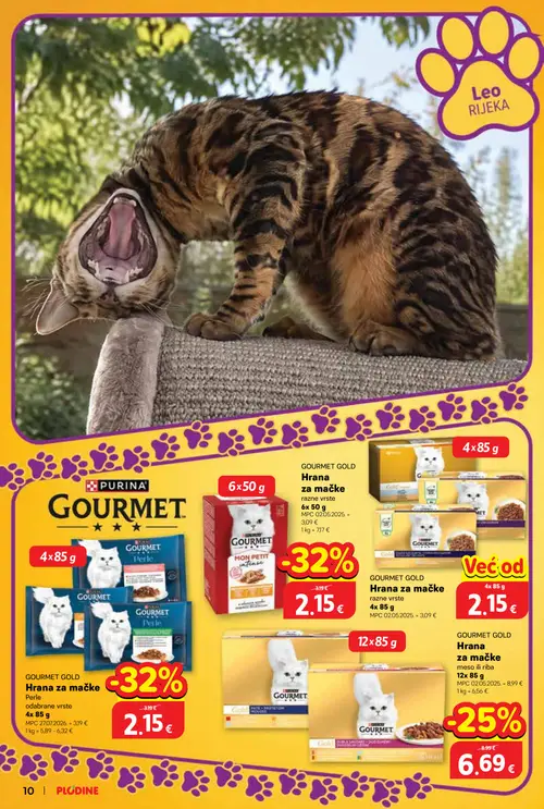Plodine katalog — stranica 10: Gourmet Gold Hrana za mačke Perle odabrane vrste 4x 85 g, Gourmet Gold Hrana za mačke razne vrste 6x 50 g, Gourmet Gold Hrana za mačke meso ili riba 12x 85 g (vrijedi 01.10.–14.10.2026.)