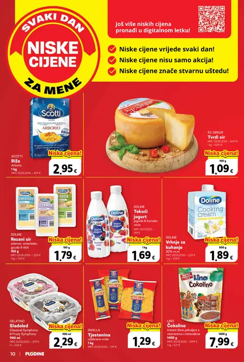 Plodine katalog — stranica 10: Gelatino Sladoled Classical Symphony ili Fruity Symphony, Scotti Riža Arborio, Divella Tjestenina odabrane vrste, Lino Čokolino instant žitne pahuljice s vitaminima i mineralima (vrijedi 10. 09. 2026.–15. 09. 2026.)
