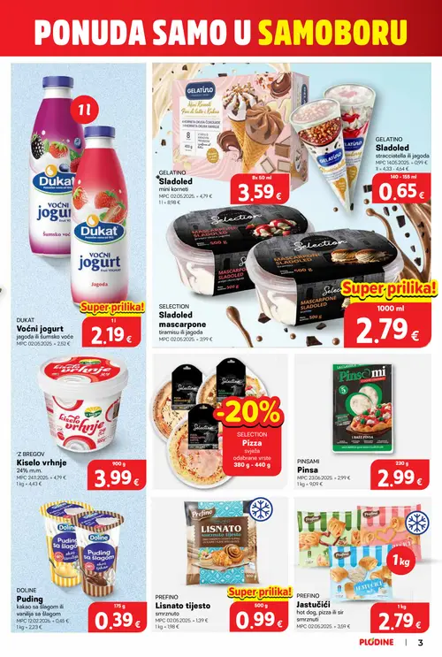 Plodine katalog — stranica 3: DUKAT Voćni jogurt jagoda ili šumsko voće (vrijedi 10. 09. 2026.–15. 09. 2026.)