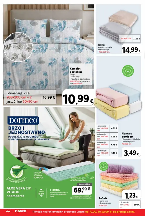 Plodine katalog — stranica 44: Ručnik, Deka (vrijedi 10. 09. 2026.–15. 09. 2026.)