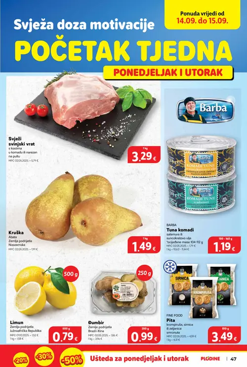 Plodine katalog — stranica 47 (vrijedi 10. 09. 2026.–15. 09. 2026.)