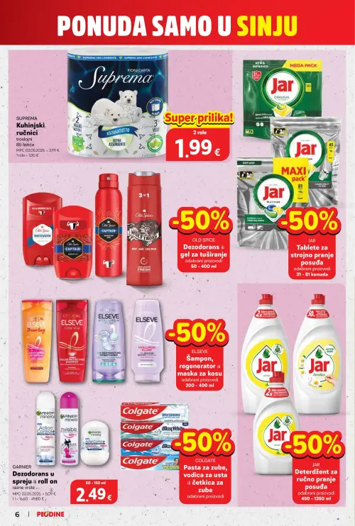 Plodine katalog — stranica 6: Suprema Suprema kuhinjski ručnici, Garnier Garnier dezodorans u spreju ili roll on razne vrste (vrijedi 25. 06. 2026.–30. 06. 2026.)