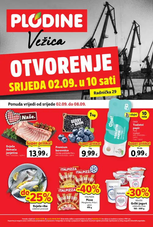 Plodine katalog — stranica 1: Svježa domaća janjetina (vrijedi 02.09.–08.09.2026.)