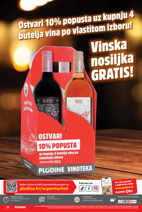 Plodine katalog — stranica 32: Vino SLATKI, Vino ROSE (vrijedi 24. 09. 2026.–07. 10. 2026.)