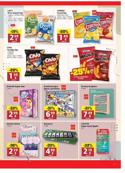 Ribola katalog — stranica 17: Olovka Sovica, Dnevnik Super Star, Slovarica, LOCTITE Super bond ljepilo (vrijedi 02. 09. 2026.–15. 09. 2026.)