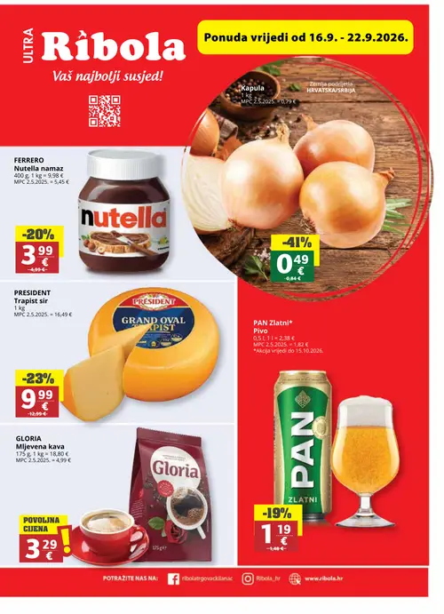 Ribola katalog — stranica 1: Kapula, PAN Zlatni* Pivo, PAN Pivo (vrijedi 16. 09. 2026.–22. 09. 2026.)