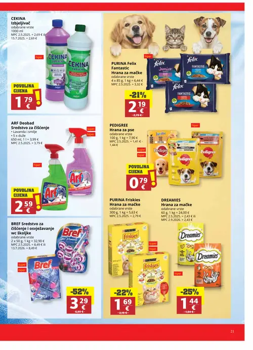Ribola katalog — stranica 21: BREF Sredstvo za čišćenje i osvježavanje wc školjke odabrane vrste, PEDIGREE Hrana za pse odabrane vrste, PEDIGREE Hrana za pse odabrane vrste (vrijedi 16. 09. 2026.–22. 09. 2026.)