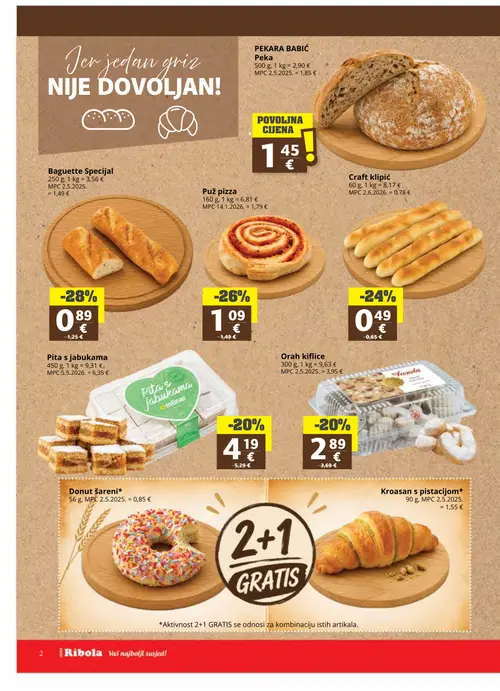 Ribola katalog — stranica 2: farma Orah kiflice, milnar Pita s jabukama (vrijedi 24. 06. 2026.–07. 07. 2026.)