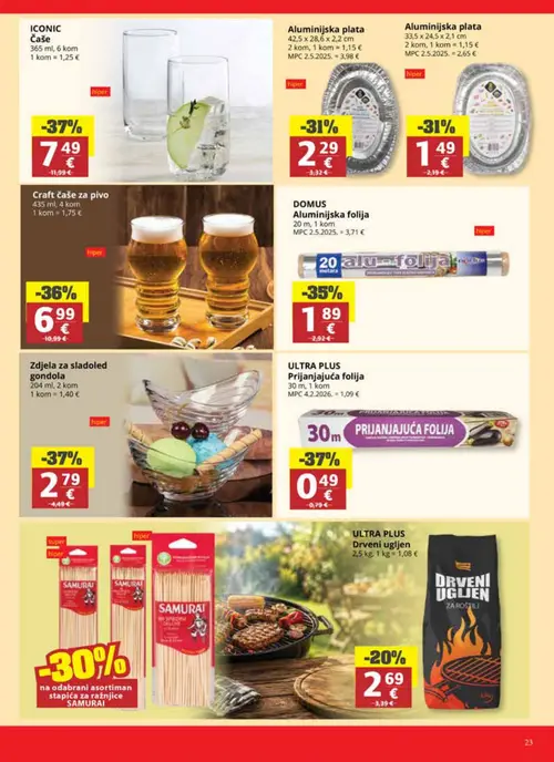 Ribola katalog — stranica 23: ULTRA PLUS ULTRA PLUS Prijanjajuća folija, Zdjelja za sladoled gondola, ICONIC Čaše, Craft čaše za pivo (vrijedi 01. 07. 2026.–07. 07. 2026.)
