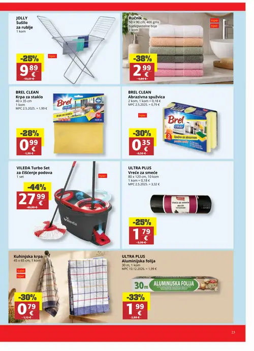 Ribola katalog — stranica 23: VILEDA Turbo Set za čišćenje podova, Ručnik, ULTRA PLUS Aluminijska folija, Kuhinjska krpa (vrijedi 08. 07. 2026.–21. 07. 2026.)
