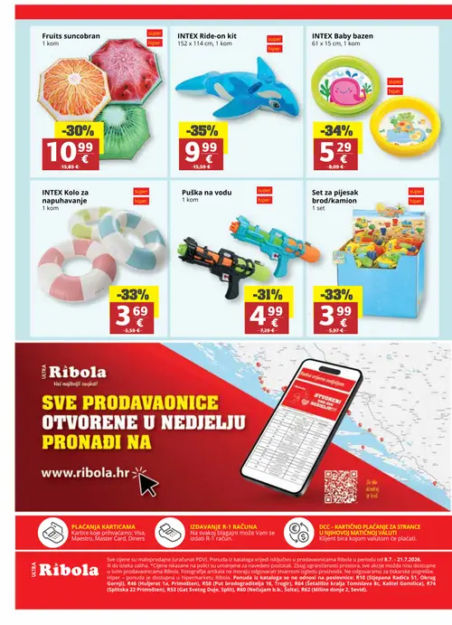Ribola katalog — stranica 24: INTEX INTEX Ride-on kit, INTEX INTEX Baby bazen, INTEX INTEX Kolo za napuhavanje, Set za pijesak brod/kamion (vrijedi 08. 07. 2026.–21. 07. 2026.)