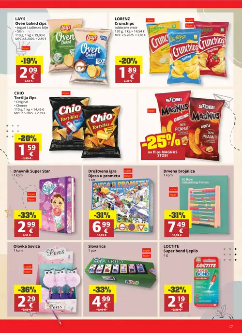 Ribola katalog — stranica 17: Olovka Sovica, Dnevnik Super Star, Slovarica, LOCTITE Super bond ljepilo (vrijedi 02. 09. 2026.–15. 09. 2026.)