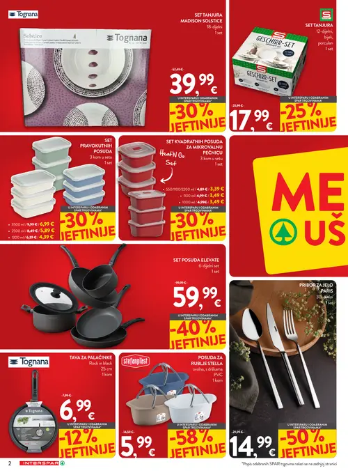 Spar katalog — stranica 2: stefanplast POSUDA ZA RUBLJE STELLA, PRIBOR ZA JELO PARIS, SET POSUDA ELEVATE, Tognana SET TAVLJURA MADISON SOLSTICE (vrijedi 26. 08. 2026.–08. 09. 2026.)