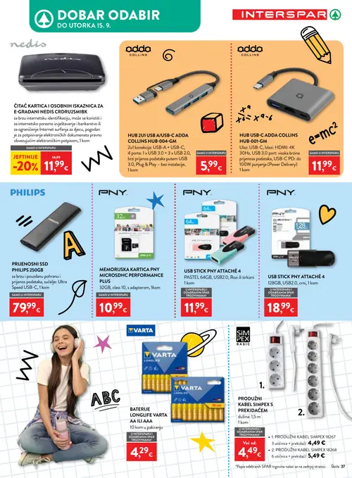 Spar katalog — stranica 37: nedis ČITAČ KARTICA I OSOBNIH ISKAZNICA ZA E-GRAĐANI NEDIS CRDRU2SM1BK (vrijedi 29. 07. 2026.–15. 09. 2026.)