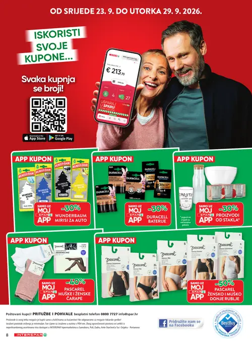 Spar katalog — stranica 8: Pascarel Žensko i muško donje rublje, Wunder-Baum mirisi za auto, Duracell baterije, Duracell baterije (vrijedi 23. 09. 2026.–06. 10. 2026.)