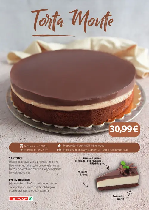 Spar katalog — stranica 14: Torta Monte (vrijedi 19. 08. 2026.–25. 08. 2026.)
