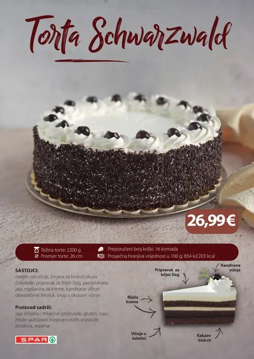 Spar katalog — stranica 16: SPAR Torta Schwarzwald (vrijedi 19. 08. 2026.–25. 08. 2026.)