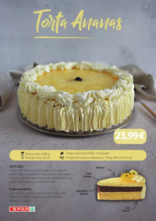 Spar katalog — stranica 4: SPAR Torta Ananas (vrijedi 19. 08. 2026.–25. 08. 2026.)