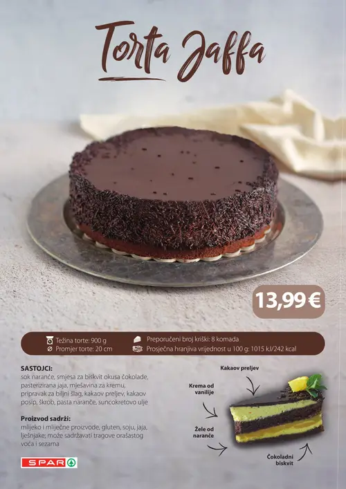 Spar katalog — stranica 11: Torta Jaffa (vrijedi 26. 08. 2026.–01. 09. 2026.)