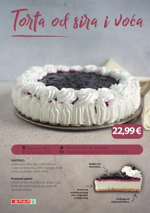Spar katalog — stranica 3: Torta od sira i voća (vrijedi 26. 08. 2026.–01. 09. 2026.)