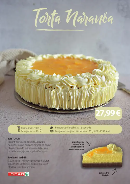 Spar katalog — stranica 5: SPAR Torta Naranča (vrijedi 26. 08. 2026.–01. 09. 2026.)