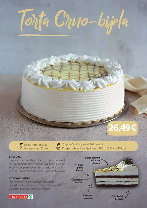 Spar katalog — stranica 8: Torta Crno-bijela (vrijedi 26. 08. 2026.–01. 09. 2026.)
