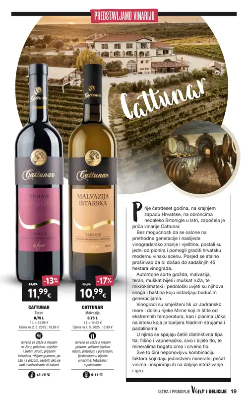 Spar katalog — stranica 19: CATTUNAR Malvazija (vrijedi 16. 09. 2026.–22. 09. 2026.)