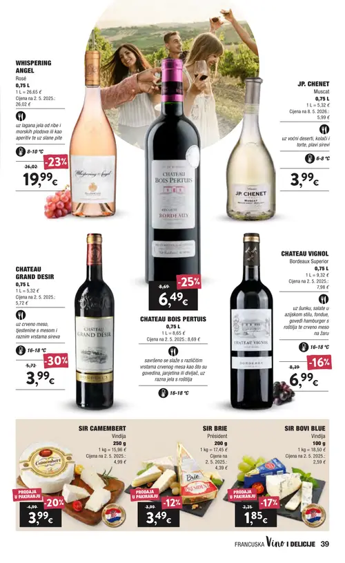 Spar katalog — stranica 39: CHATEAU GRAND DESIR, CHATEAU BOIS PERTUIS, WHISPERING ANGEL Rosé, SIR CAMEMBERT Vindija (vrijedi 16. 09. 2026.–22. 09. 2026.)