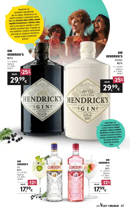 Spar katalog — stranica 57: HENDRICK'S GIN HENDRICK'S, HENDRICK'S GIN HENDRICK'S Another, GORDON'S GIN GORDON'S Pink (vrijedi 16. 09. 2026.–22. 09. 2026.)