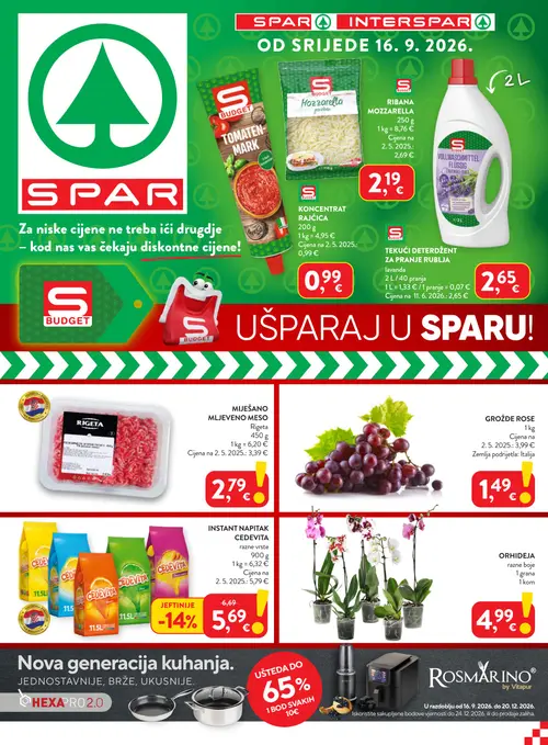 Spar katalog — stranica 1: CEDEVITA INSTANT NAPITAK CEDEVITA (vrijedi 16. 09. 2026.–22. 09. 2026.)