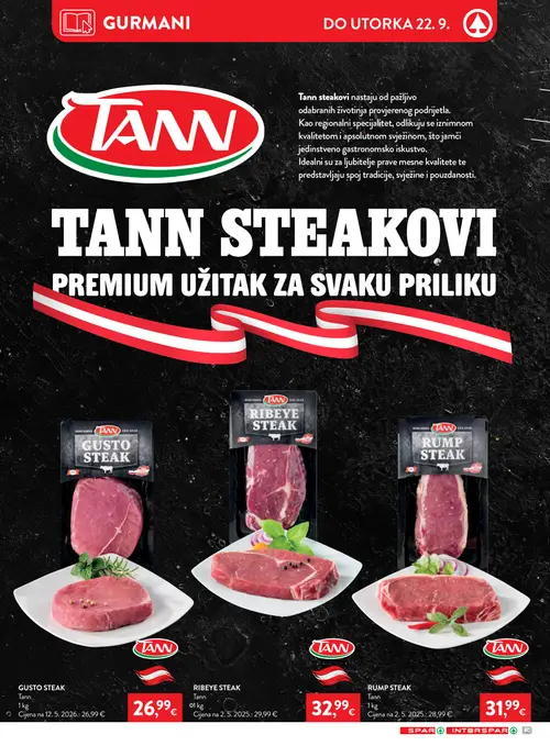 Spar katalog — stranica 10: Tann GUSTO STEAK (vrijedi 16. 09. 2026.–22. 09. 2026.)
