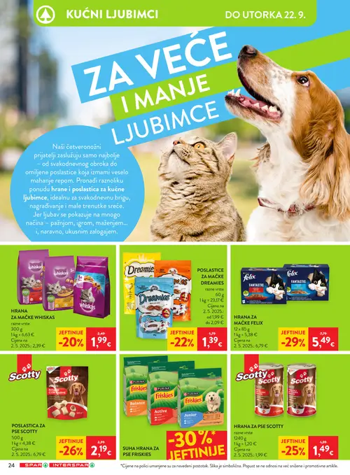 Spar katalog — stranica 37: Felix HRANA ZA MAČKE FELIX, Scotty POSLASTICA ZA PSE SCOTTY, Scotty HRANA ZA PSE SCOTTY razne vrste, Dreamies POSLASTICE ZA MAČKE DREAMIES razne vrste (vrijedi 16. 09. 2026.–22. 09. 2026.)