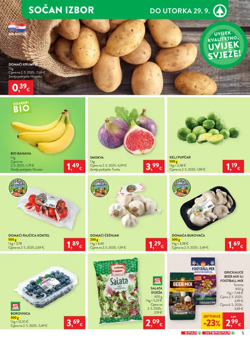 Spar katalog — stranica 11: SMOKVA, KELJ PUPČAR, DOMAĆA BUKOVAČA, DOMAĆI RAJČICA KOKTEL (vrijedi 23. 09. 2026.–29. 09. 2026.)