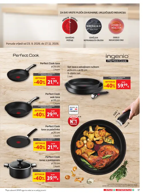 Spar katalog — stranica 25: Perfect Cook tava za palačinke, Perfect Cook tava, Perfect Cook lonac s poklopcem, Set tava s odvojivom ručkom (vrijedi 23. 09. 2026.–29. 09. 2026.)