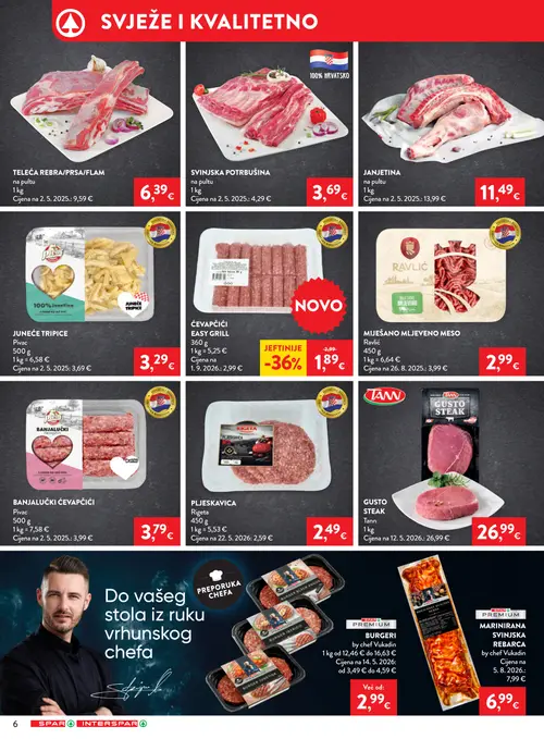 Spar katalog — stranica 6: BURGERI, ĆEVAPČIĆI EASY GRILL, Rigeta PLJESKAVICA, Pivac BANJALUČKI ĆEVAPČIĆI (vrijedi 23. 09. 2026.–29. 09. 2026.)
