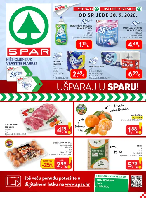 Spar katalog — stranica 1 (vrijedi 30. 09. 2026.–06. 10. 2026.)