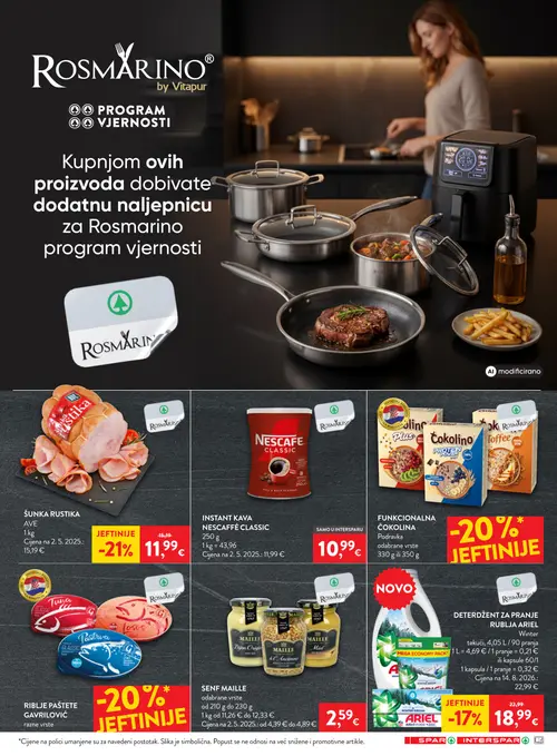 Spar katalog — stranica 11: AVE ŠUNKA RUSTIKA, ARIEL DETERDŽENT ZA PRANJE RUBLJA ARIEL, MAILLE SENF MAILLE odabrane vrste (vrijedi 07.10.–13.10.2026.)