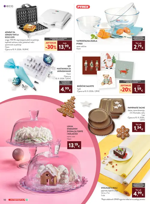 Spar katalog — stranica 12: BOŽIĆNE SALVETE, ECG APARAT ZA IZRADU VAFLA ECG S 1370, PAPIRNATE TACNE, STOLNJAK U ROLI (vrijedi 07.10.–15.12.2026.)