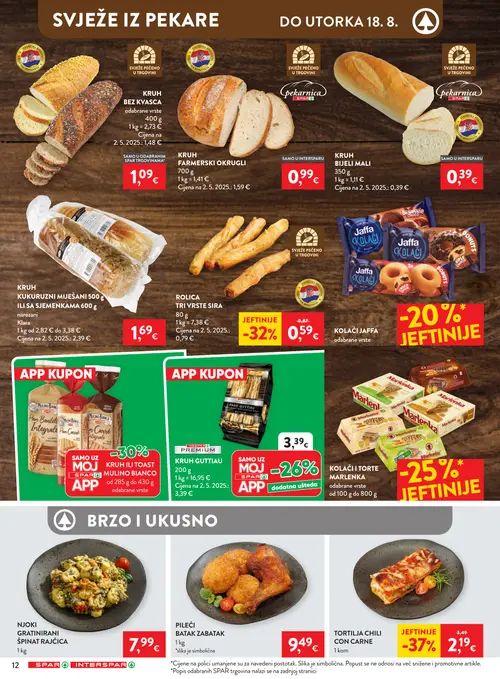 Spar katalog — stranica 13: TORTILJA CHILI CON CARNE, ROLICA TRI VRSTE SIRA (vrijedi 12. 08. 2026.–18. 08. 2026.)
