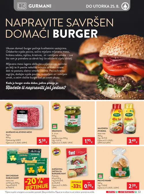 Spar katalog — stranica 12: FANT MJEŠAVINA ZAČINA ZA BURGERE, RIGETA MIJEŠANO MLJEVENO MESO (vrijedi 19. 08. 2026.–25. 08. 2026.)