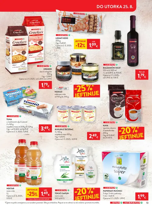 Spar katalog — stranica 15: DESPAR NEKTAR razne vrste, DESPAR LISNATI KEKS, DESPAR TEKUĆI SAPUN razne vrste, DESPAR PAPIRNATI RUČNICI 3 sloja u pakiranju (vrijedi 19. 08. 2026.–25. 08. 2026.)