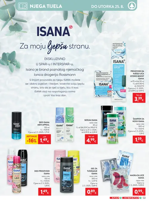 Spar katalog — stranica 30: ISANA DEO ISANA MEN APPEAL (vrijedi 19. 08. 2026.–25. 08. 2026.)