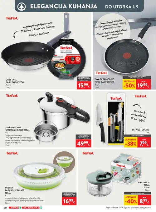 Spar katalog — stranica 34: Tefal TAVA ZA PALAČINKE TEFAL DAILY EXPERT, Tefal SJEČKALICA TEFAL, SET NOŽ I GULJAČ (vrijedi 19. 08. 2026.–25. 08. 2026.)